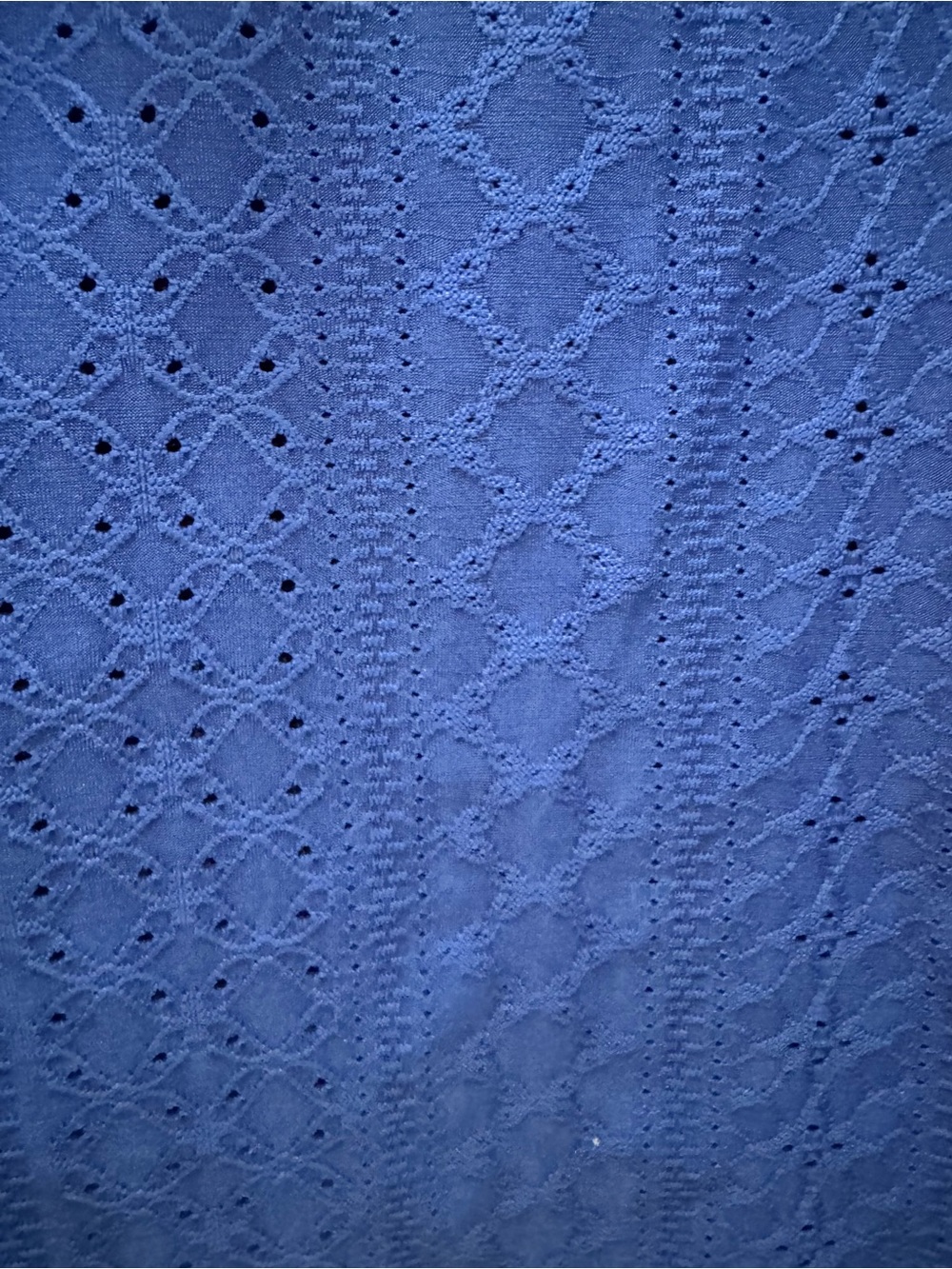 Your Style tops, short sleeve scoop neck eyelet design lavender & royal blue 3x - Picture 6 of 11